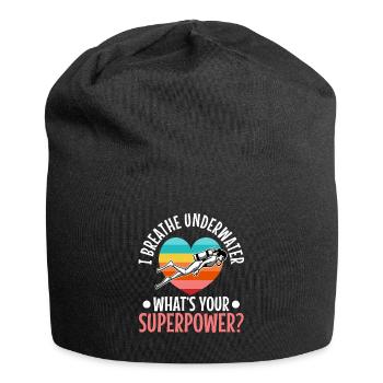 Ibreathe underwater what's your superpower - Jersey-Beanie - Schwarz - Vorne