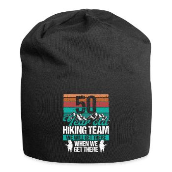 50 Year Old Mountaineer Hiking Hiker 50th Birthday - Jersey-Beanie - Schwarz - Vorne