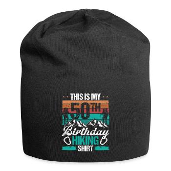 50 Year Old Hiker Vintage Hiking 50th Birthday - Jersey-Beanie - Schwarz - Vorne