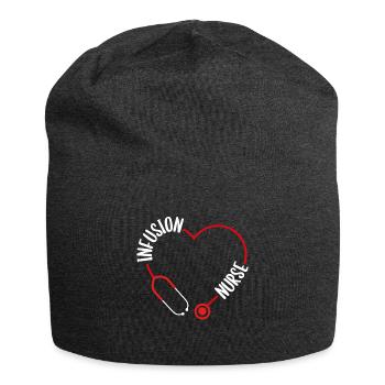 Infusion Nurse Stethoscope Nursing for Nurses - Jersey-Beanie - Anthrazit - Vorne