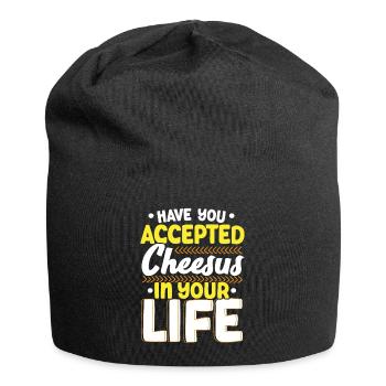 Haben Sie Cheesus in Ihrem Leben akzeptiert Cheesy - Jersey-Beanie - Schwarz - Vorne