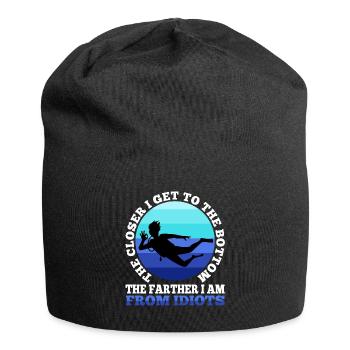 The closer i get to the bottom the farther i am fr - Jersey Beanie - black - Front