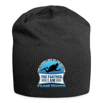 The closer i get to the bottom the farther i am fr - Jersey Beanie - black - Front