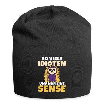 So viele Idioten und nur eine Sense schwarzer Humo - Jersey-Beanie - Schwarz - Vorne