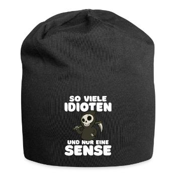 So viele Idioten und nur eine Sense schwarzer Humo - Jersey-Beanie - Schwarz - Vorne