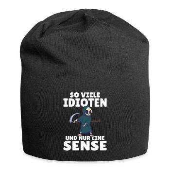 So viele Idioten und nur eine Sense schwarzer Humo - Jersey-Beanie - Schwarz - Vorne