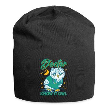 Doctor Know It Owl - Funny Bird - Surgeon in the Sick - Jersey Beanie - black - Front