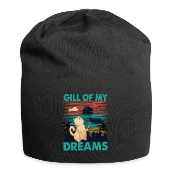 Gill Of My Dreams - Fishing - Cat - Retro - Nature - Jersey Beanie - black - Front