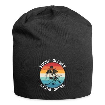 Suche Gegner Keine Opfer Eishockey Hockeyspieler - Jersey-Beanie - Schwarz - Vorne
