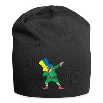 Dabbing St Patty Ukraine St. Patrick's Shenanigan - Jersey Beanie - black - Front
