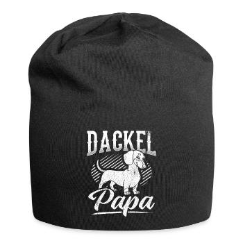 Dackel Papa Hundeliebhaber Dachshund Vatertag - Jersey-Beanie - Schwarz - Vorne