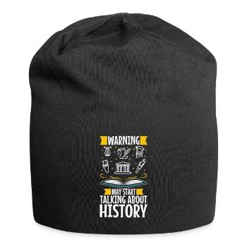 Warning may start talking about history - Jersey Beanie - black - Front