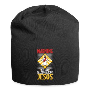 Warning may start talking about Jesus - Jersey Beanie - black - Front