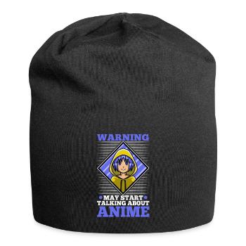 Avertissement peut commencer à parler d’anime - Bonnet en jersey - noir - Devant