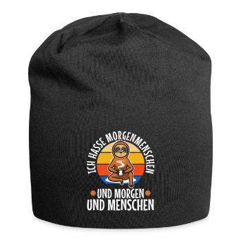 Ich hasse Morgenmenschen Faultier - Jersey-Beanie - Schwarz - Vorne