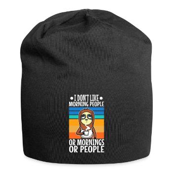 Ich hasse Morgenmenschen - Jersey-Beanie - Schwarz - Vorne