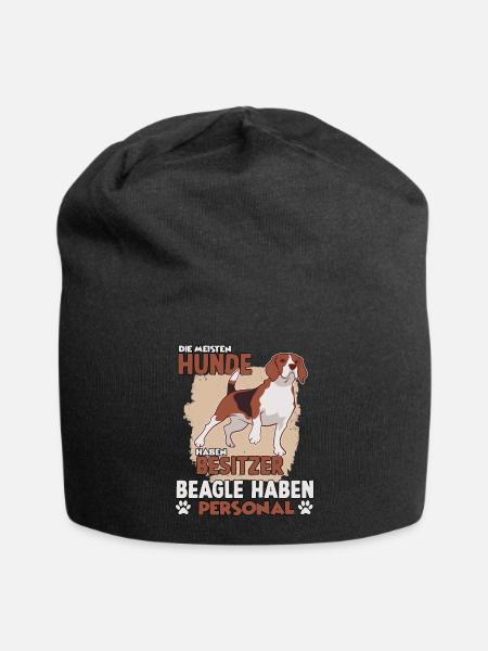 Beagle Hundebesitzer lustiges Jagdhund Gassi - Jersey-Beanie - Schwarz