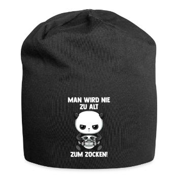 Lustiger Gaming Panda - Man Wird Nie Zu Alt zum - Jersey-Beanie - Schwarz - Vorne