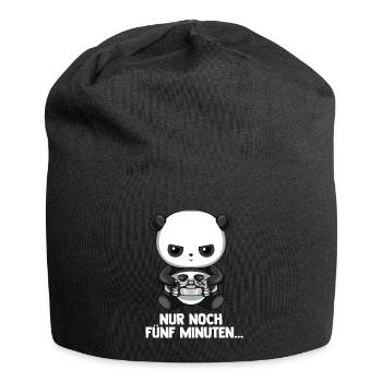 Lustiges Gaming Geschenk - Zocken Gaming Panda - Jersey-Beanie - Schwarz - Vorne