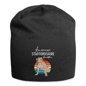 American Staffordshire Mom Vintage - Jersey-Beanie - Schwarz - Vorne