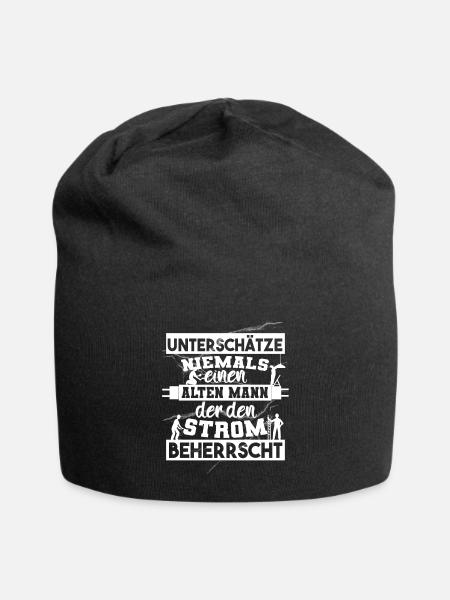 Unterschätze niemals einen ALTEN MANN der Strom - Jersey-Beanie - Schwarz