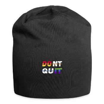 LGBTQ Pride Regenbogen DO IT and Dont Quit - Jersey-Beanie - Schwarz - Vorne