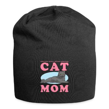 British Shorthair Mom Cat Cat Dad Gift - Jersey Beanie - black - Front