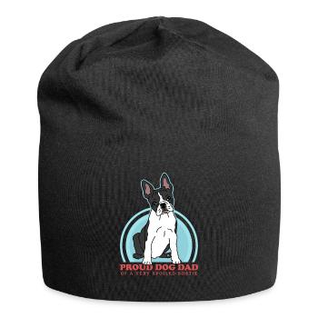 Boston Terrier Papa | Cadeau de propriétaire de chien de chien - Bonnet en jersey - noir - Devant