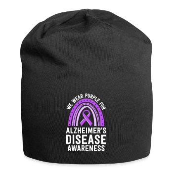 We Wear Purple Alzheimers Disease Awareness - Jersey Beanie - black - Front