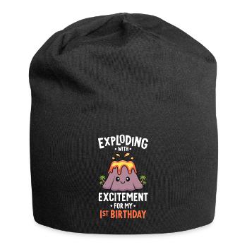 Vulkan Geburtstagsfeier Erster Geburtstag 1 Jahre alt - Jersey-Beanie - Schwarz - Vorne