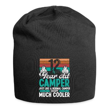 12 Year Old Camper Scouting Camping 12 Birthday - Jersey Beanie - black - Front