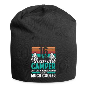 16 Year Old Camper Scouting Camping 16 Birthday - Jersey Beanie - black - Front
