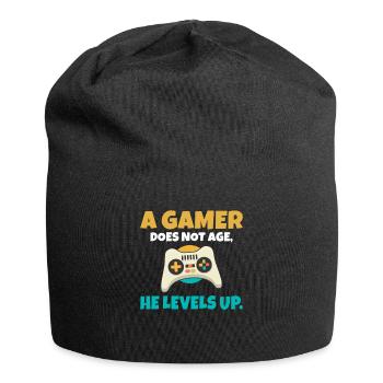 A gamer does not age he levels up lustiges Gaming - Jersey-Beanie - Schwarz - Vorne
