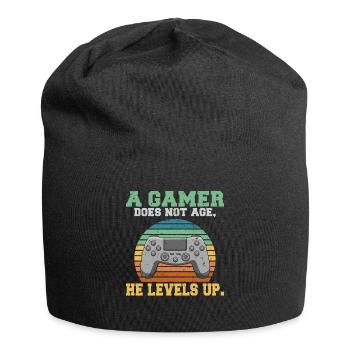 A gamer does not age he levels up lustiges Gaming - Jersey-Beanie - Schwarz - Vorne