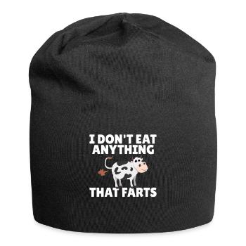 I don't eat anything that farts Vegan Vegetarian - Jersey Beanie - black - Front