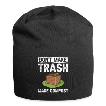 Kompostierung Kompost Wurm Abfall - Jersey-Beanie - Schwarz - Vorne