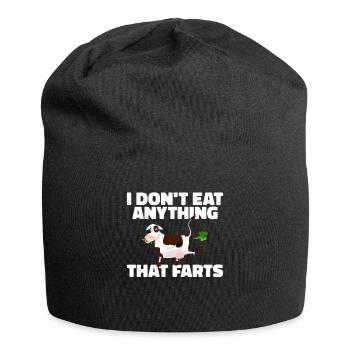 Je ne mange rien qui pète Végétalien Végétarien - Bonnet en jersey - noir - Devant