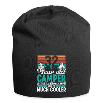 32 Year Old Camper Scouting Camping 32 Birthday - Jersey Beanie - black - Front