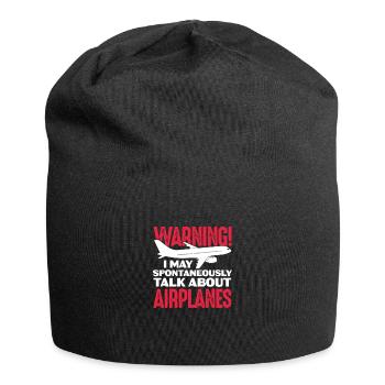 Pilot Flugzeug Fliegen Flieger Geschenk - Jersey-Beanie - Schwarz - Vorne