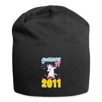 11th Birthday Unicorn - Jersey Beanie - black - Front