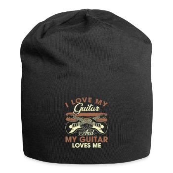 I Love My Guitar And My Guitar Loves Me - Jersey Beanie - black - Front