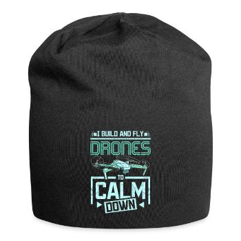 Fly drones to calm down - Jersey-Beanie - Schwarz - Vorne