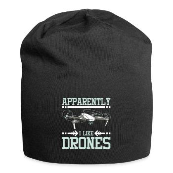 Apparently I like Drones - Jersey Beanie - black - Front