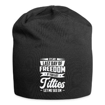 Bachelor Drinking Freedom Titties Bachelor Party - Jersey Beanie - black - Front
