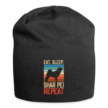 Eat sleep Shar Pei Repeat - Jersey Beanie - black - Front