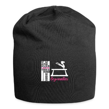 Jump Floor Step Bars Beam Gymnastics Funny - Jersey Beanie - black - Front
