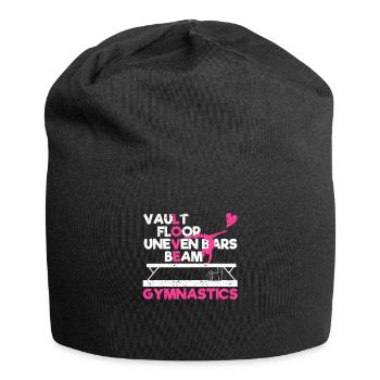 Funny gymnast lover vaulted floor - Jersey Beanie - black - Front