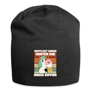 Gepflegt einen hinter die Binde kippen - Saufen - Jersey-Beanie - Schwarz - Vorne