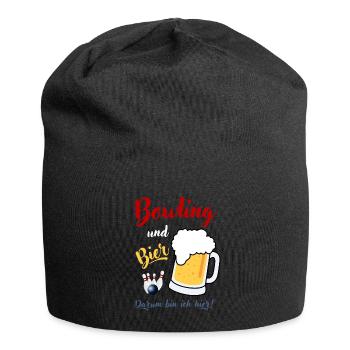 Bowling Bier Spruch Bowlingkugel Pins bowlen Spaß - Jersey-Beanie - Schwarz - Vorne
