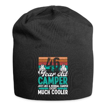 46 Year Old Camper Scouting Camping 46 Birthday - Jersey Beanie - black - Front
